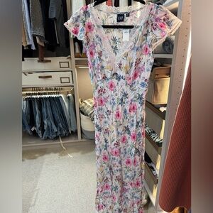 GAP Floral Maxi Dress in Pink and Blue